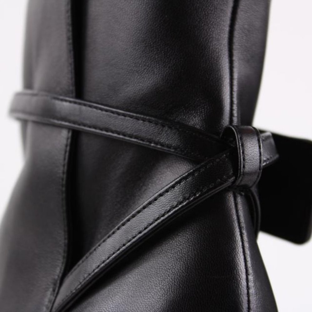Off-White™ sz39 Black Leather Zip Tie Tag Ziptie - Picture 9 of 12